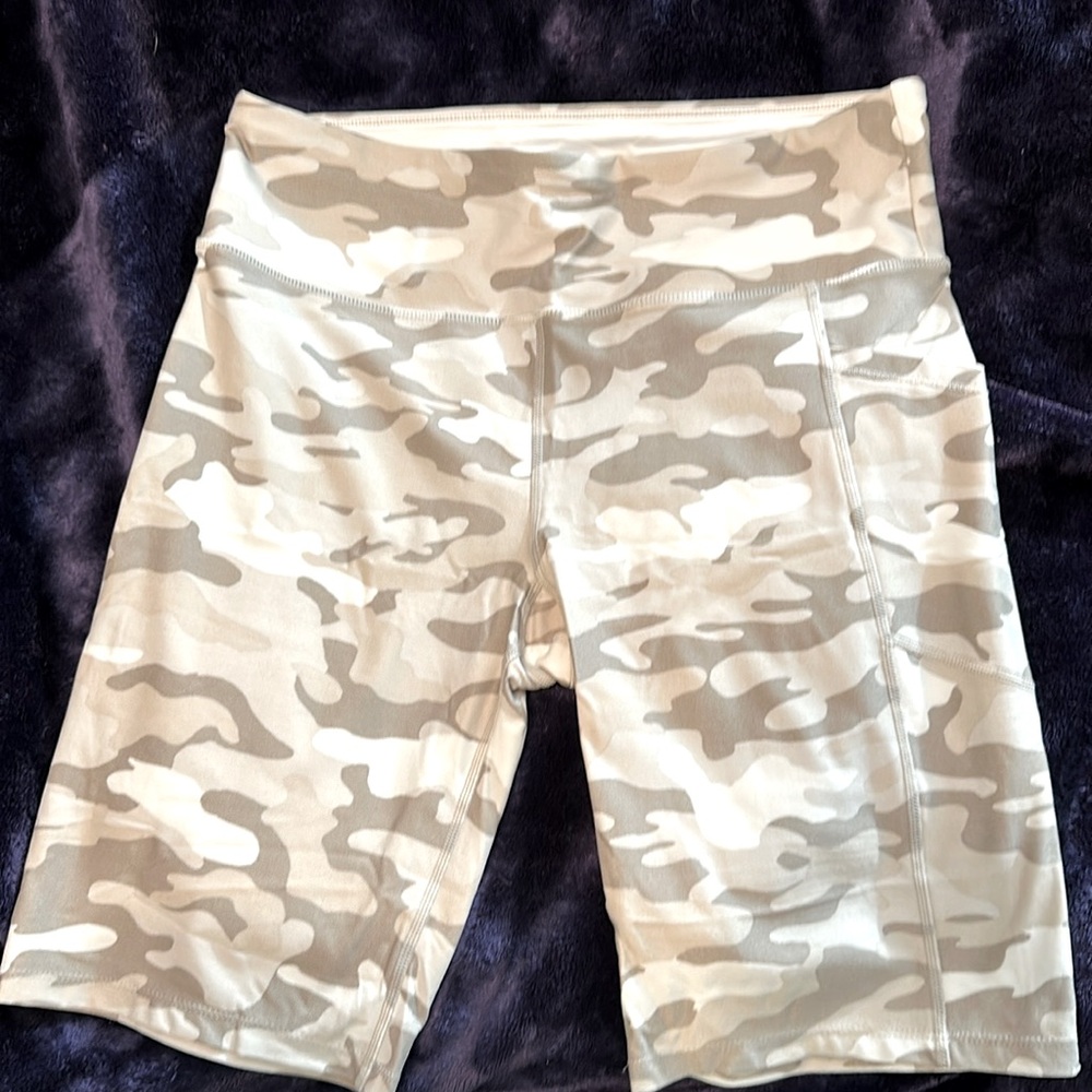 Tan camo Calvin Klein Performance bike shorts